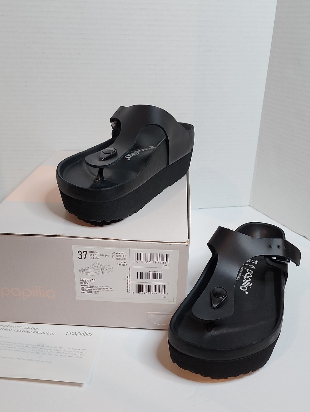 Birkenstock Papillio Gizeh Platform Thong Sandals Size 37 NWB